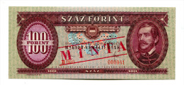 Hongrie Hungary Ungarn 100 Forint 1968 UNC  ""  MINTA  ""  SPECIMEN - Hongarije