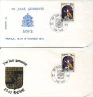 Kaveltje België - 700 Jaar Gemeente Hove - 1972 - Souvenir Cards - Joint Issues [HK]