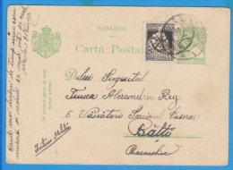 ROMANIA 1929. Postal Stationery Postcard. Postal Traffic  Balti Basarabia - Cartas & Documentos