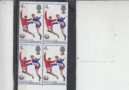 GRAN BRETAGNA 1966 . Unificato 441**  (x 4) - Sport - Calcio - Unused Stamps