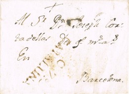 4565. Carta Pre Filatelica SAN MARTI SESGAIOLAS (Lerida) 1806 - ...-1850 Prefilatelia