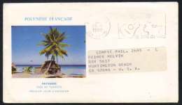 POLYNESIE - TAHITI / 1980 SECAP PORT PAYE POUR LES USA (ref 4932) - Briefe U. Dokumente