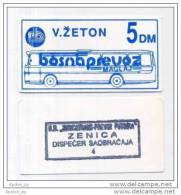 BOSNIA: 5 DM ND(1992) UNC *BOSNAPREVOZ - MAGLAJ*  WAR TIME LOCAL NOTE / Blue - Bosnië En Herzegovina