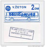 BOSNIA: 2 DM ND(1992) UNC *BOSNAPREVOZ - MAGLAJ*  War Time Local Note ! Blue Color - Bosnie-Herzegovine