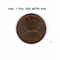 INDIA   1  PICE  1952  (KM # 1.4) - India