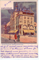 Karlsruhe : Karlstrasse-Moningerecke ( Litho Max Frey 1904) - Karlsruhe