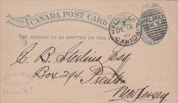 Canada Postal Stationery Ganzsache Entier Queen Victoria Deluxe HALIFAX N.S. 1889 To TRENTON New Jersey USA (2 Scans) - 1860-1899 Regno Di Victoria