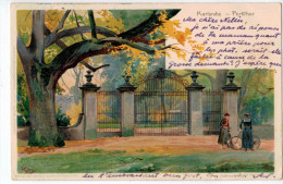 Karlsruhe : Parkthor ( Litho Kley ;Velten's Künstlerpostkarte N°477 ; 1903) - Karlsruhe