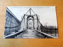 Carte Postale Ancienne : LANGON : Travaux De Démolition De L´ancien Pont Suspendu - Langon