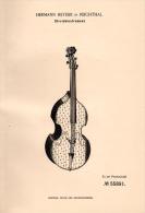 Original Patentschrift - H.Heyder In Reichthal / Rychtal I. Schlesien , 1890 , Streichinstrument , Geige , Violine !!! - Strumenti Musicali