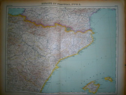 ANCIENNE CARTE D ESPAGNE ET PORTUGAL Flle N.E    DIM 57 X 45 CM - Topographical Maps