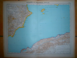 ANCIENNE CARTE D ESPAGNE ET PORTUGAL Flle S.E    DIM 57 X 45 CM - Topographical Maps