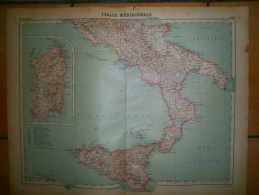 ANCIENNE CARTE  ITALIE  MERIDIONALE  DIM 57 X 45 CM - Topographical Maps