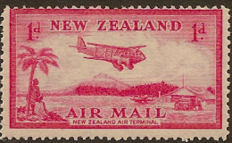 NZ 1935 Air 1d Carmine SG 570 HM YW44 - Luchtpost