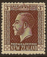 NZ 1915 3d De La Rue P14x15 KGV SG 440 HM YS158 - Unused Stamps
