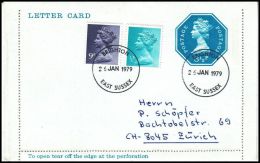 Great Britain 1979, Uprated Postal Stationery Brighton To Zurich - Stamped Stationery, Airletters & Aerogrammes