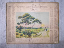 @ 1929 ALMANACH CALENDRIER DES POSTES ET DES TELEGRAPHES DESSIN ILLUSTRATION AQUARELLE DE LESSIEUX, ARDENNES 08 - Big : 1921-40