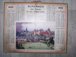 @ 1935 ALMANACH CALENDRIER DES POSTES ET DES TELEGRAPHES DESSIN ILLUSTRATION VITRE LE CHATEAU, IMP. OBERTHUR ARDENNES 08 - Big : 1921-40