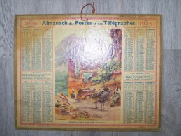 @ 1936 ALMANACH CALENDRIER DES POSTES ET DES TELEGRAPHES DESSIN ILLUSTRATION RUINES DU VIEUX CASTELLAR, ARDENNES 08 - Big : 1921-40