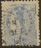 NZ 1882 2 1/2d Blue QV SG 210 U YX67 - Gebruikt