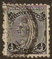 NZ 1895 1/2d Black QV SG 227b U YX53 - Used Stamps