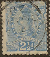 NZ 1882 2 1/2d Blue QV Pmk Akitio SG 197 U YX86 - Gebruikt