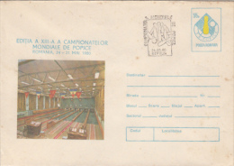 BOWLING, WORLD CHAMPIONSHIPS, COVER STATIONERY, ENTIER POSTAL, 1980, ROMANIA - Boule/Pétanque