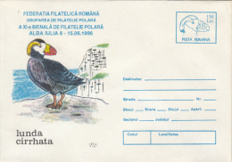 SEA PARROT, COVER STATIONERY, ENTIER POSTAL, 1996, ROMANIA - Marine Web-footed Birds