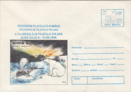 WHALE, POLAR BEAR, COVER STATIONERY, ENTIER POSTAL, 1996, ROMANIA - Ballenas