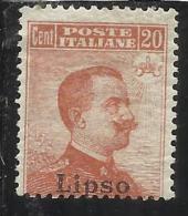 COLONIE ITALIANE EGEO 1917 LIPSO SOPRASTAMPATO D´ITALIA ITALY OVERPRINTED CENT 15 SENZA FILIGRANA UNWATERMARK MH - Ägäis (Lipso)