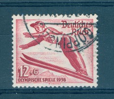 VARIÉTÉS 1935 N° 560 OLYMPICHE SPIELE 1936   SAUT A SKI IIIe REICH OBLITÉRÉ  / DOS CHARNIÈRES YVERT TELLIER 1.50 € - Abarten & Kuriositäten