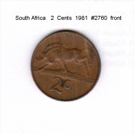 SUID AFRICA    2  CENTS  1981  (KM # 83) - Afrique Du Sud