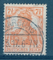 VARIÉTÉS  1916 - 19  N° 98 DEUTSCHES 3.17 REICH 7 1/2  OBLITÉRÉ YVERT TELLIER  0.80 € - Abarten & Kuriositäten