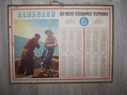 @ 1951 ALMANACH CALENDRIER DES POSTES TELEGRAPHES TELEPHONES, PECHE AU THON, OLLER, ARDENNES 08 - Groot Formaat: 1941-60