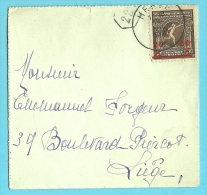 186 ( OLYMPIADE 1920 ANVERS) Op Brief Met Stempel HERVE ▲ - Zomer 1920: Antwerpen