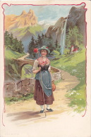 CPA - Fantaisie - Femme Lady - Paysage  - Montagne - 135 - Andere & Zonder Classificatie