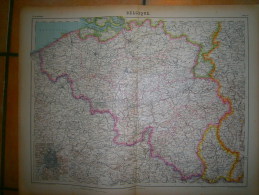 ANCIENNE CARTE   BELGIQUE   DIM 57 X 45 CM - Topographical Maps