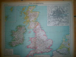 ANCIENNE CARTE   ILES BRITANNIQUES   DIM 57 X 45 CM - Topographical Maps