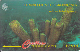 St. Vincent & The Grenadines, STV-101A, Yellow Tube Sponge,  2 Scans.   101CSVA - San Vicente Y Las Granadinas