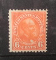 N756 .-. US.1922- SC # : 558 , MH , 6 CTS ORANGE, GARFIELD . CV US$ 35    / €  26.30 - Unused Stamps