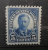 N755 .-. US.1922- SC # : 557 , MH , 5 CTS BLUE , THEODORE ROOSEVELT . CV US$ 19    / €  14.20 - Unused Stamps