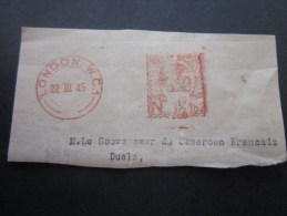 22/3/1945 Londres LONDON Great Britain British Royaume-Uni Empreinte Machine à Affranchir Journaux>Douala- Cameroun - Maschinenstempel (EMA)