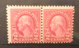 N752 .-. US.1922- SC # : 554 , MNH HORIZONTAL PAIR , 2 CTS RED , WASHINGTON CV US$ ???   / €  ??? - Neufs