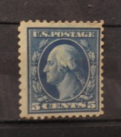 N712 .-. US.1908-09. SC # : 335 , MNG 5 CTS BLUE, WASHINGTON. CV US$: 50.00  / €  37.50 - Unused Stamps