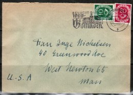 GERMANY   Posthorn And Numeral Cover To "West Newton,Mass, USA" (27/4/53) - Brieven En Documenten