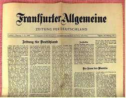Frankfurter Allgemeine Zeitung 1.11. 1949 - Vollständige Erste Ausgabe -  Faksimile Nachdruck  - - Other & Unclassified