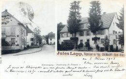 Giromagny - Faubourg De France - Carte Detourneé En Carte De Visite Par Mr Jules LAPP Négociant Vins - Giromagny
