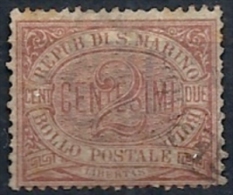 1894-99 SAN MARINO USATO CIFRA 2 CENT - RR11855 - Gebraucht