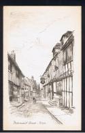 RB 947 - Early "Pencil Sketch" Postcard - Mermaid Street Rye - Sussex - Rye