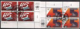 UN Wien - Mi-Nr 104/105 Viererblock Gestempelt / Bloc Of Four Used (n433) - Usados